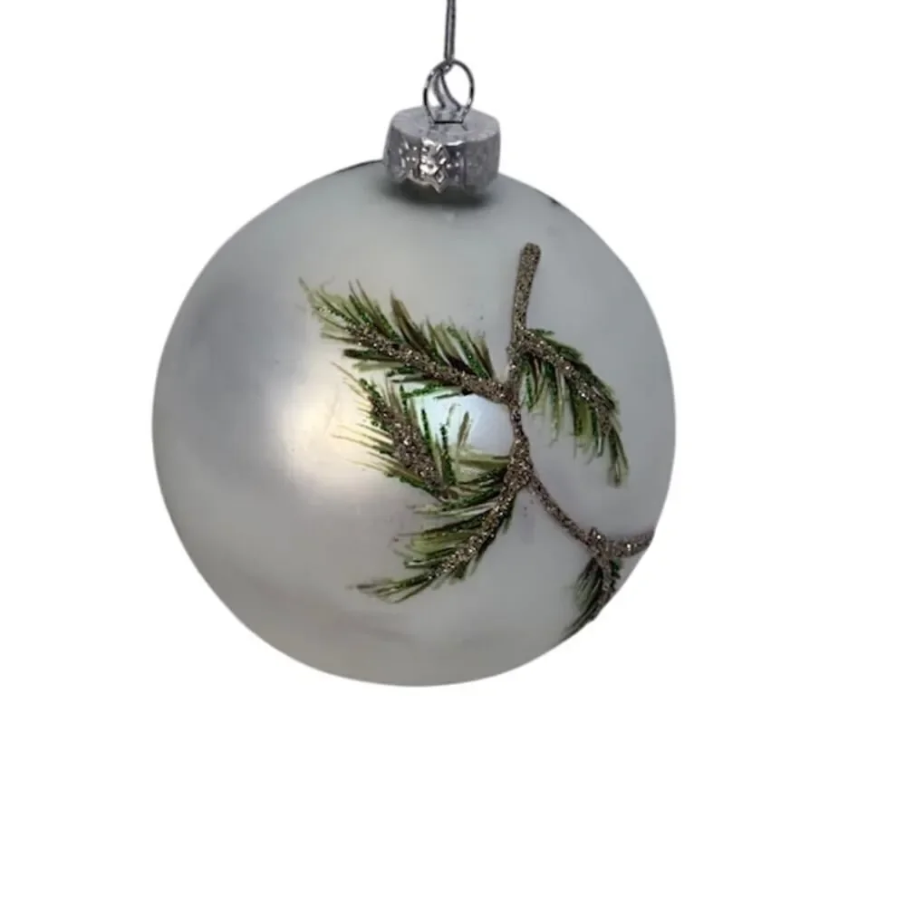 Raz Imports Winter Chickadee Glass Ball Ornament 5